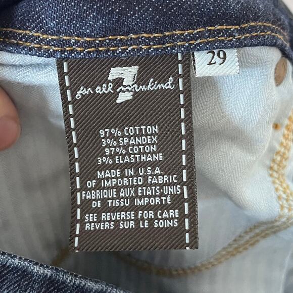 7 for All Mankind Womens Flynt Jeans 29 Bootcut Low Rise Dark Wash Stretch Denim - Picture 6 of 7